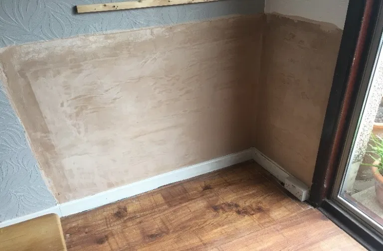wall and floor treated