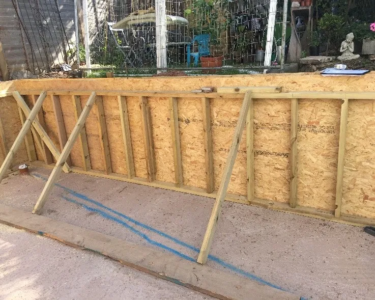 wall lining in progress
