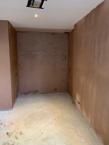 damp proofing walls in progress