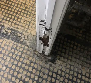 door with damage