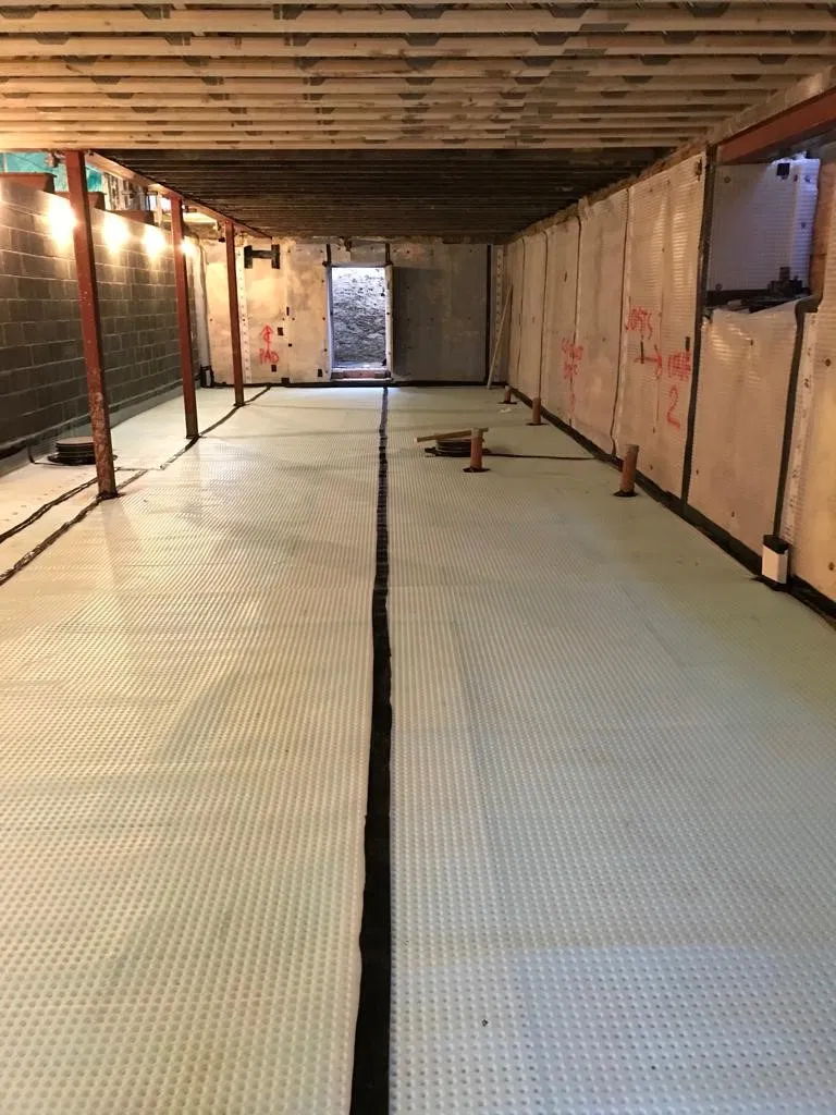 waterproofing in progress